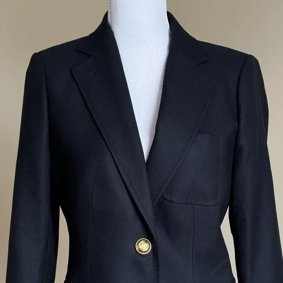 J.Crew Rhodes Women’s Black Wool Blazer Size 6 Classic Two-Button NWOT - Picture 8 of 16